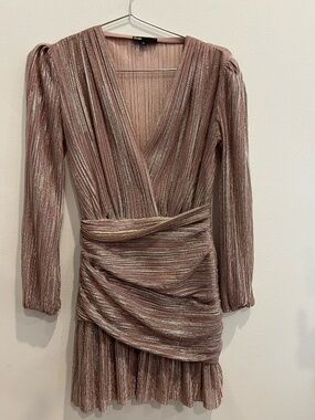 Maje Shimmering Plisse Mini Dress